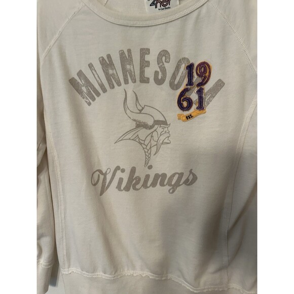 G-lll 4her By carl Banks Minnesota Vikings Sweatshirt Size Medium Rare Offwhite - Picture 4 of 10
